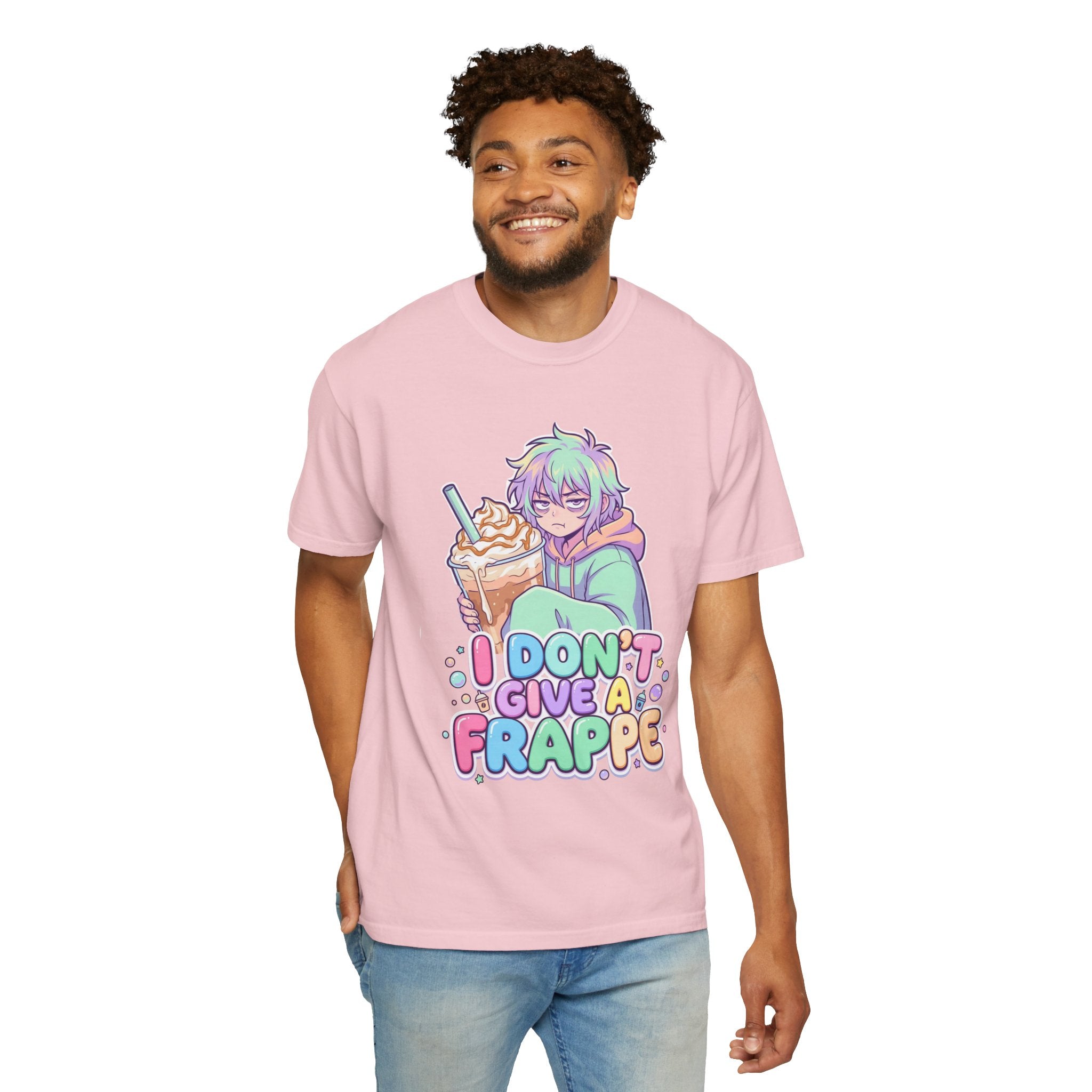 I Don't Give a Frappe Funny Anime Coffee T-Shirt/ kawaii Manga Graphic Tee