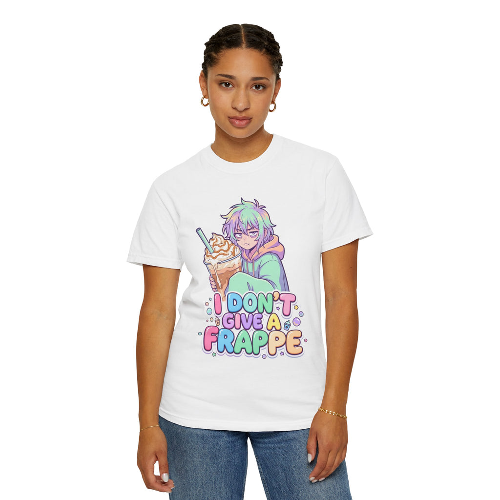 I Don't Give a Frappe Funny Anime Coffee T-Shirt/ kawaii Manga Graphic Tee