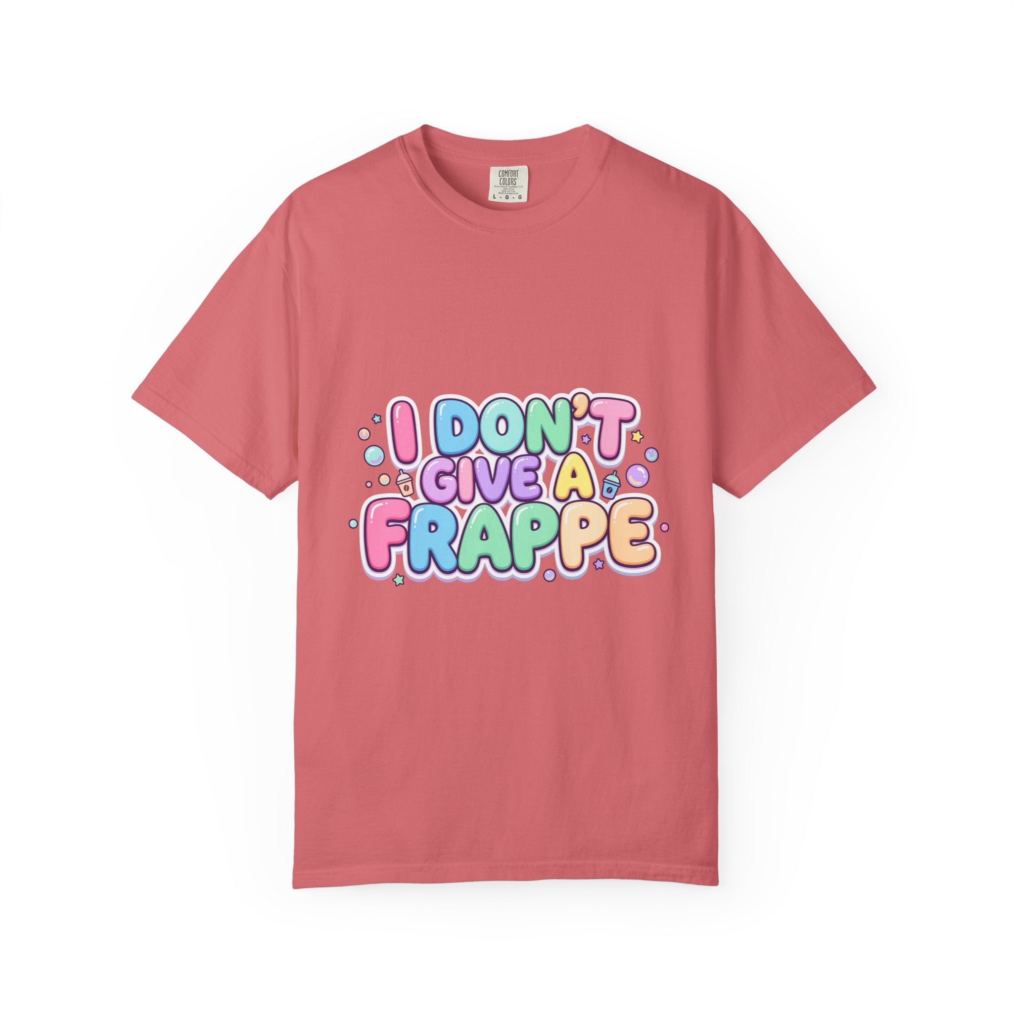 "I Don't Give a Frappe" Funny Kawaii Coffee T-Shirt | Pastel Manga Aesthetic