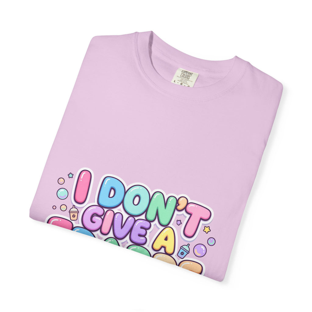 "I Don't Give a Frappe" Funny Kawaii Coffee T-Shirt | Pastel Manga Aesthetic