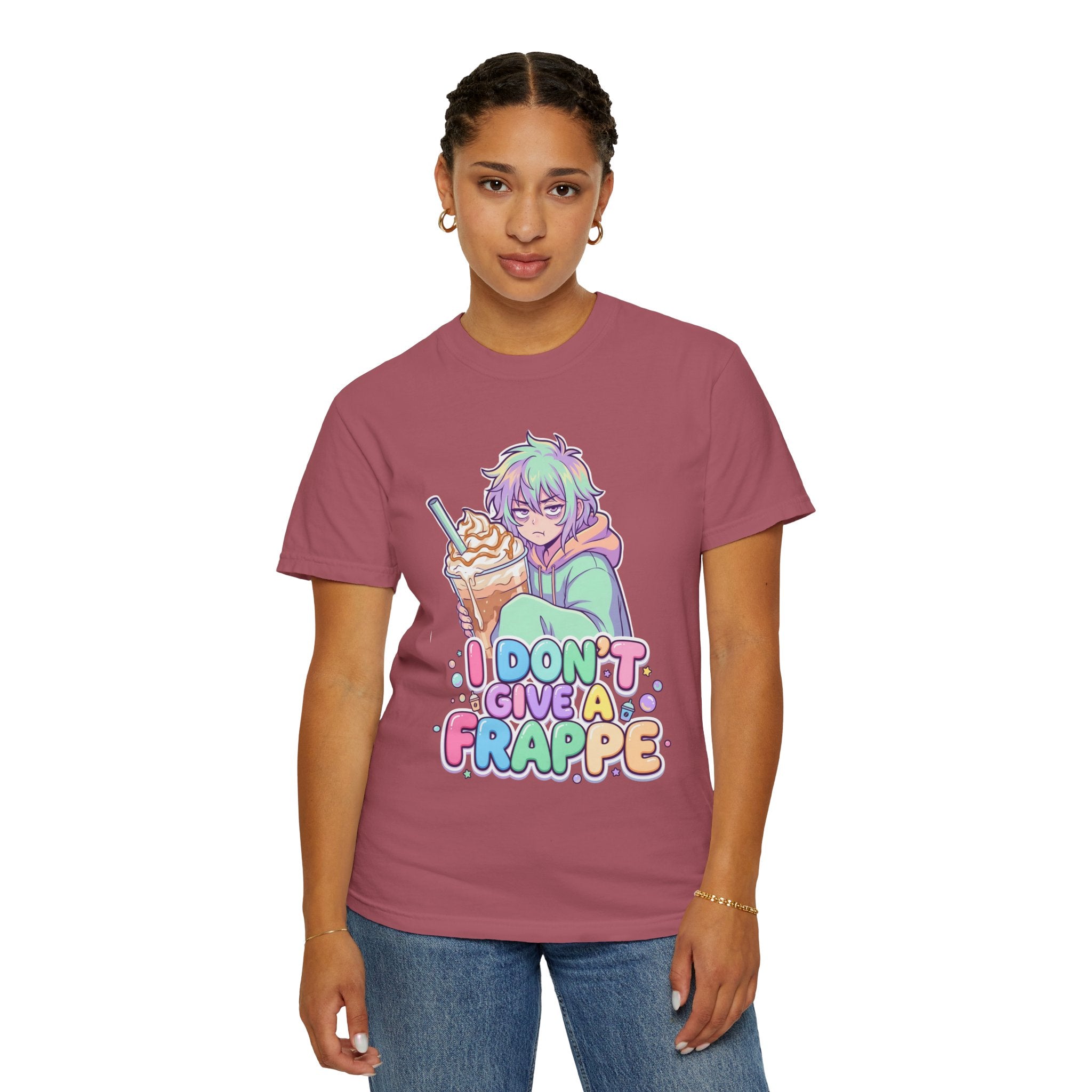 I Don't Give a Frappe Funny Anime Coffee T-Shirt/ kawaii Manga Graphic Tee