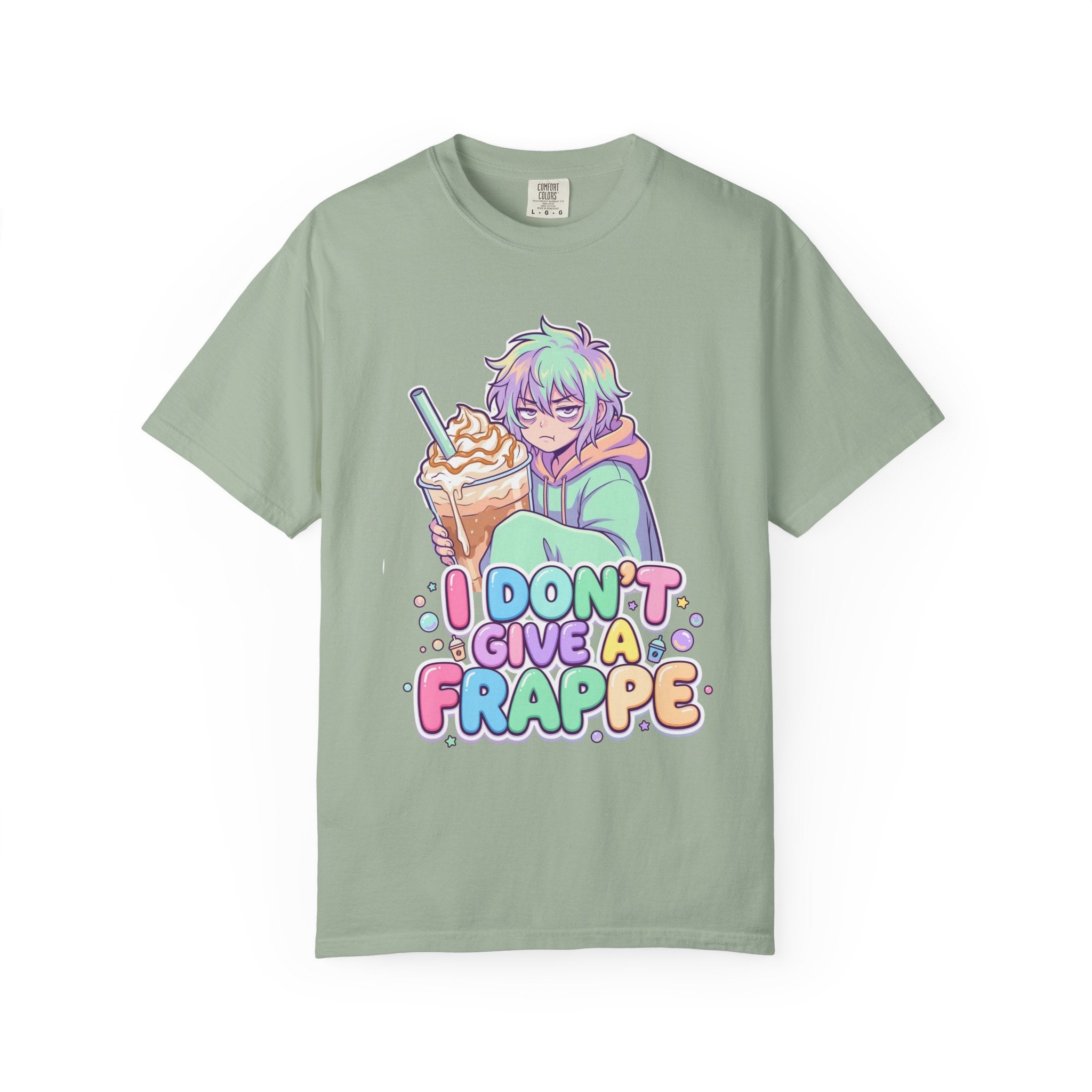I Don't Give a Frappe Funny Anime Coffee T-Shirt/ kawaii Manga Graphic Tee