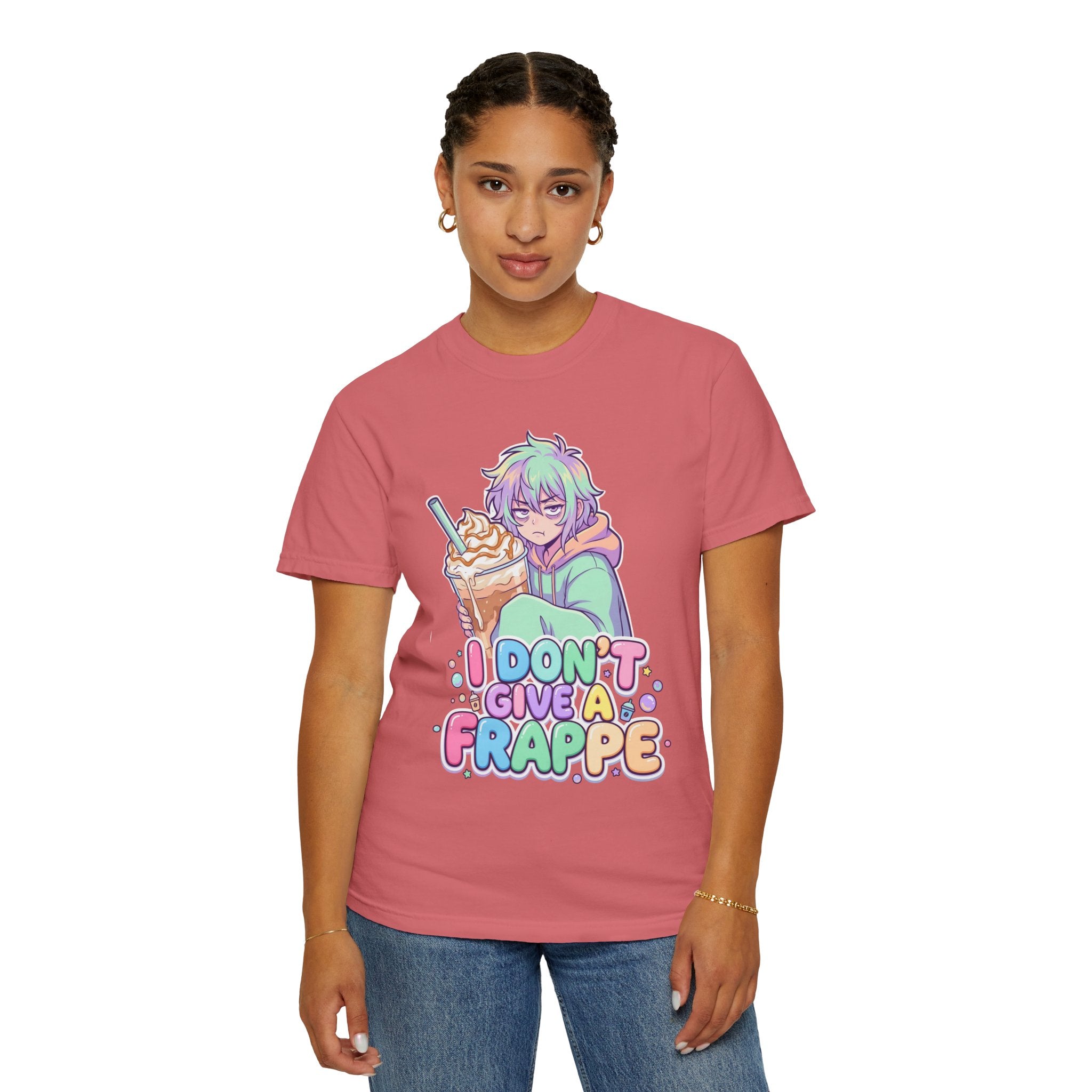 I Don't Give a Frappe Funny Anime Coffee T-Shirt/ kawaii Manga Graphic Tee