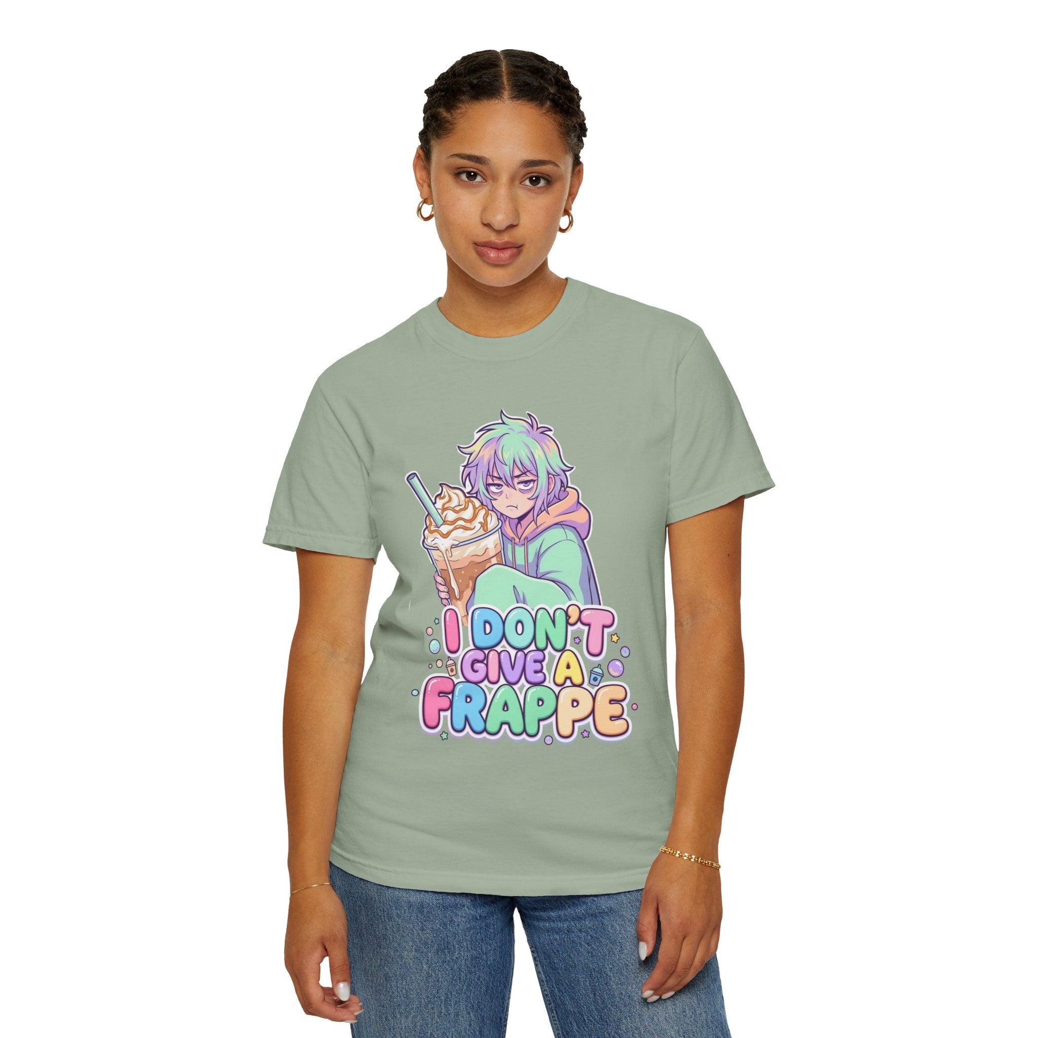 I Don't Give a Frappe Funny Anime Coffee T-Shirt/ kawaii Manga Graphic Tee
