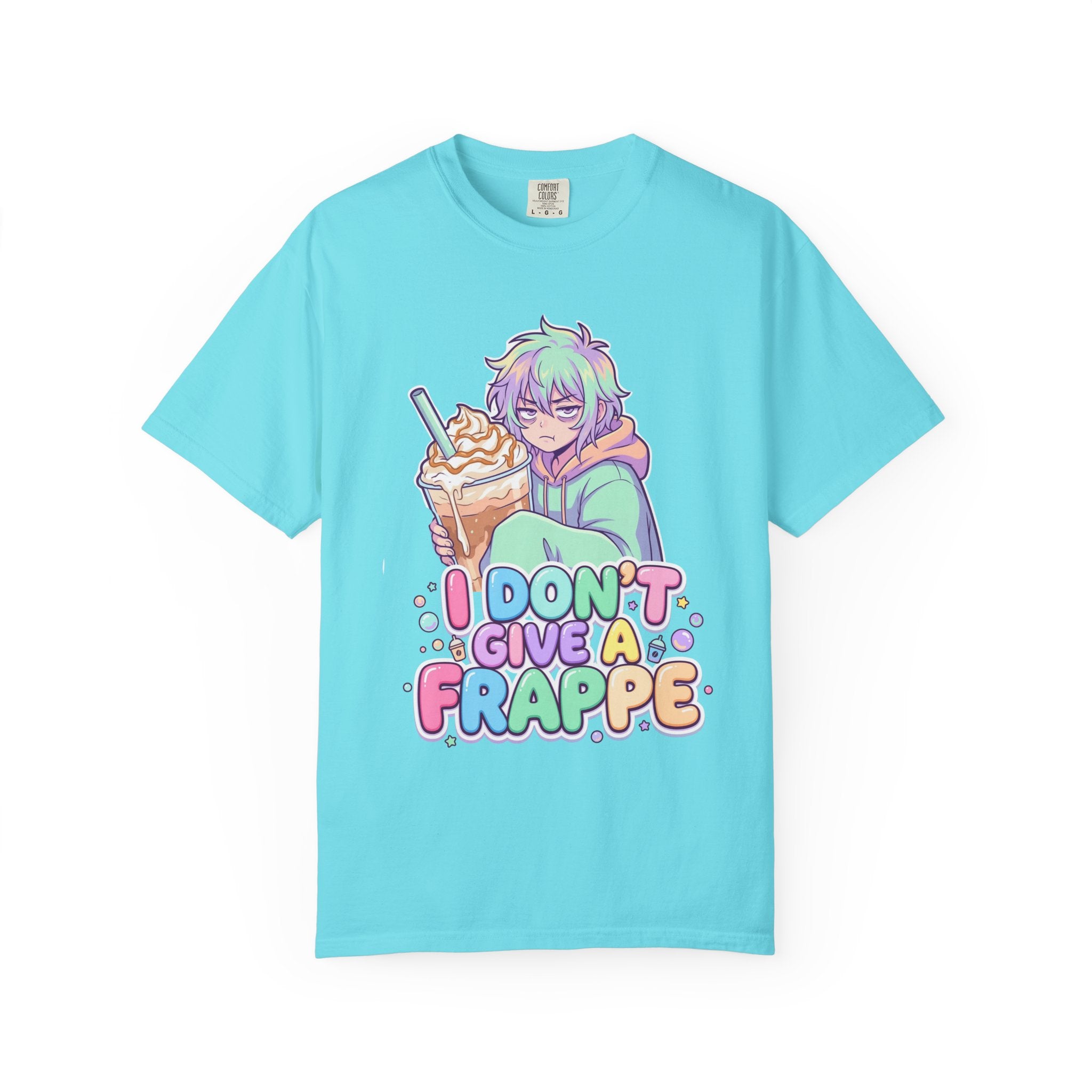 I Don't Give a Frappe Funny Anime Coffee T-Shirt/ kawaii Manga Graphic Tee