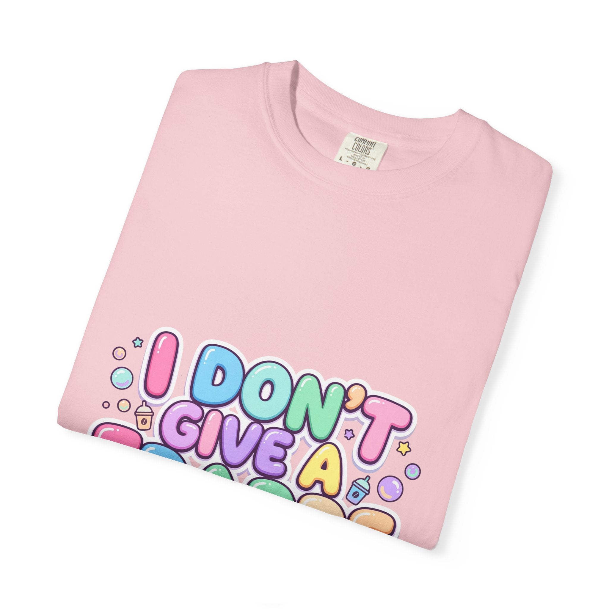 "I Don't Give a Frappe" Funny Kawaii Coffee T-Shirt | Pastel Manga Aesthetic