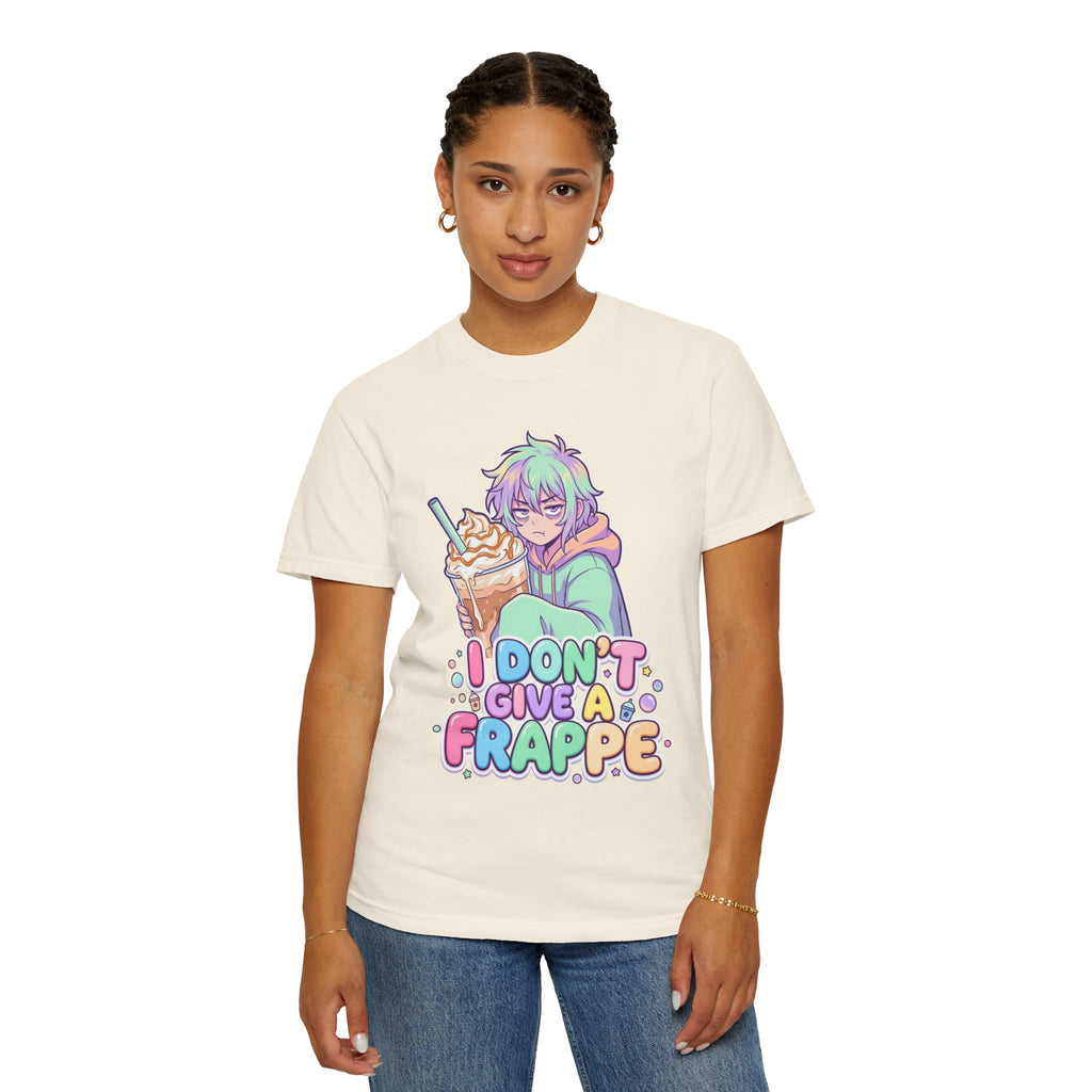 I Don't Give a Frappe Funny Anime Coffee T-Shirt/ kawaii Manga Graphic Tee