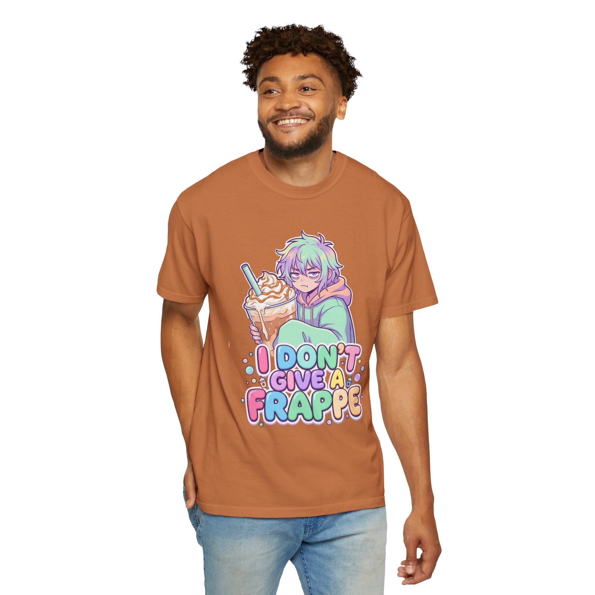 I Don't Give a Frappe Funny Anime Coffee T-Shirt/ kawaii Manga Graphic Tee