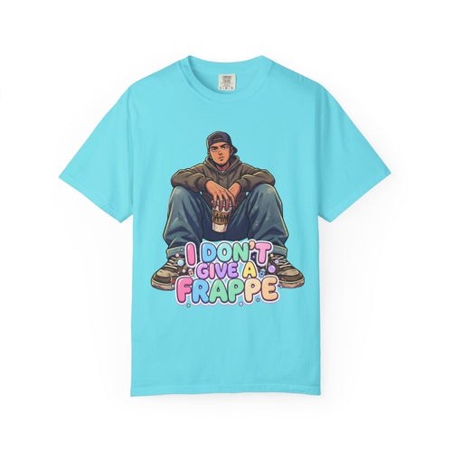 "I Don't Give a Frappe" Funny Manga Coffee T-Shirt | Anime Aesthetic Streetwear