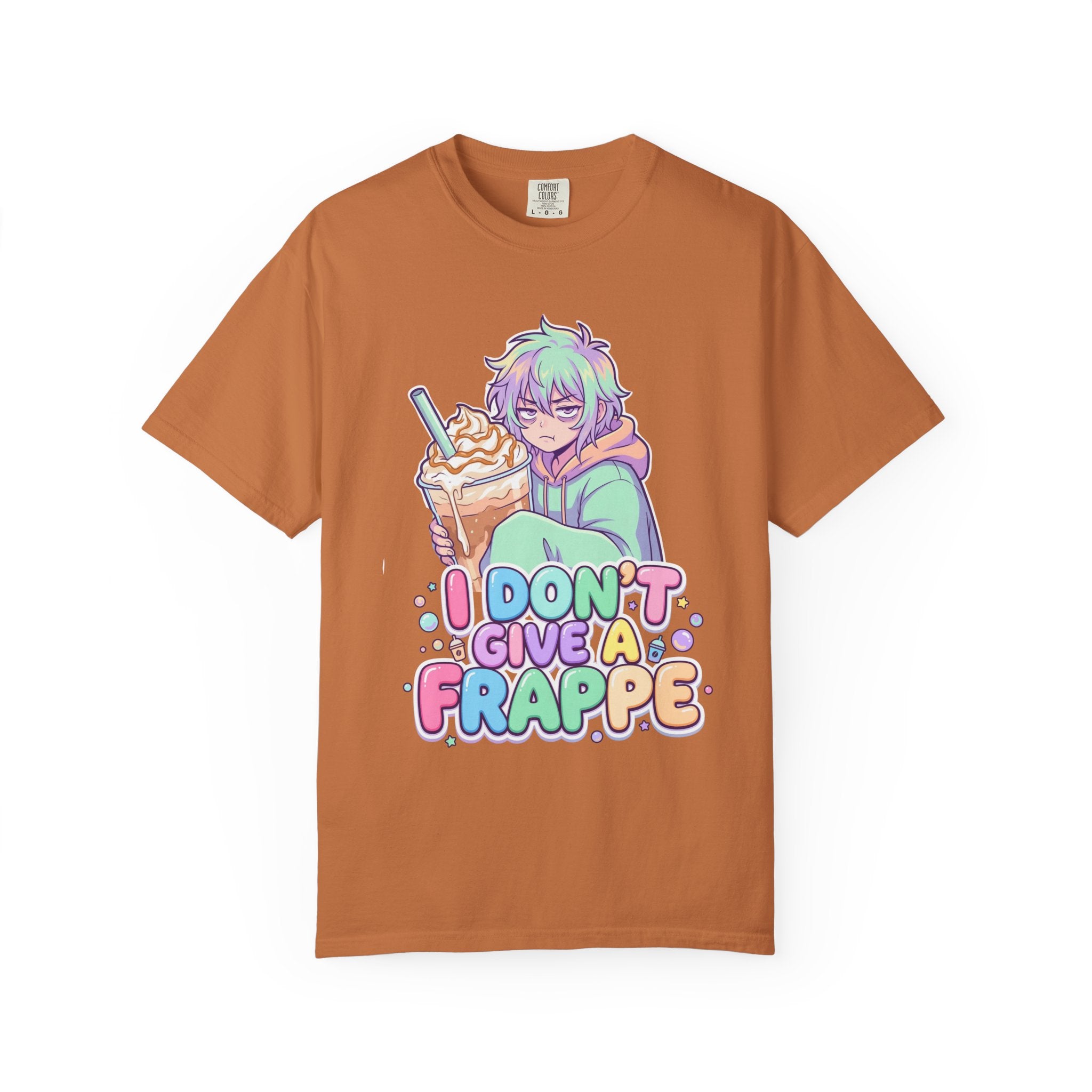 I Don't Give a Frappe Funny Anime Coffee T-Shirt/ kawaii Manga Graphic Tee