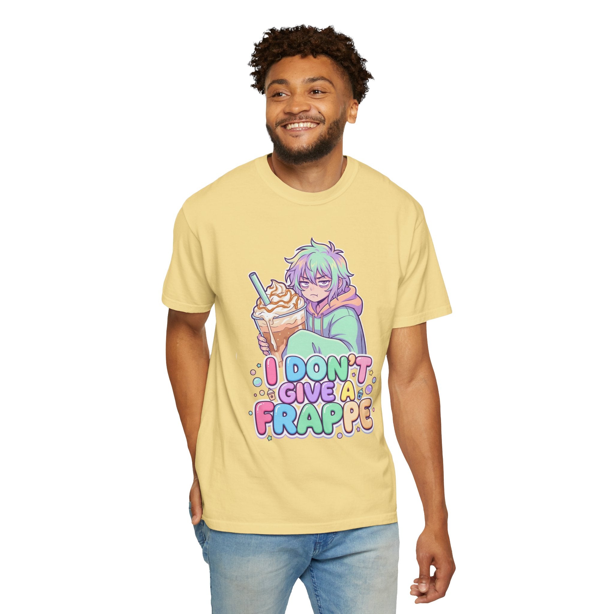 I Don't Give a Frappe Funny Anime Coffee T-Shirt/ kawaii Manga Graphic Tee