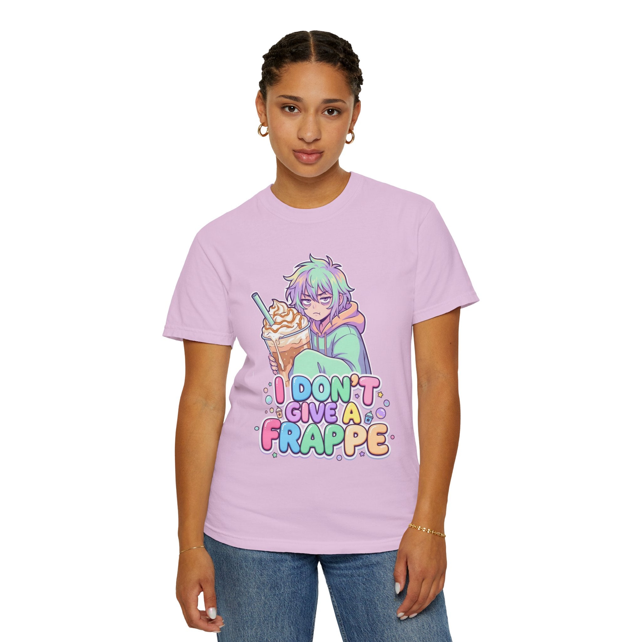 I Don't Give a Frappe Funny Anime Coffee T-Shirt/ kawaii Manga Graphic Tee