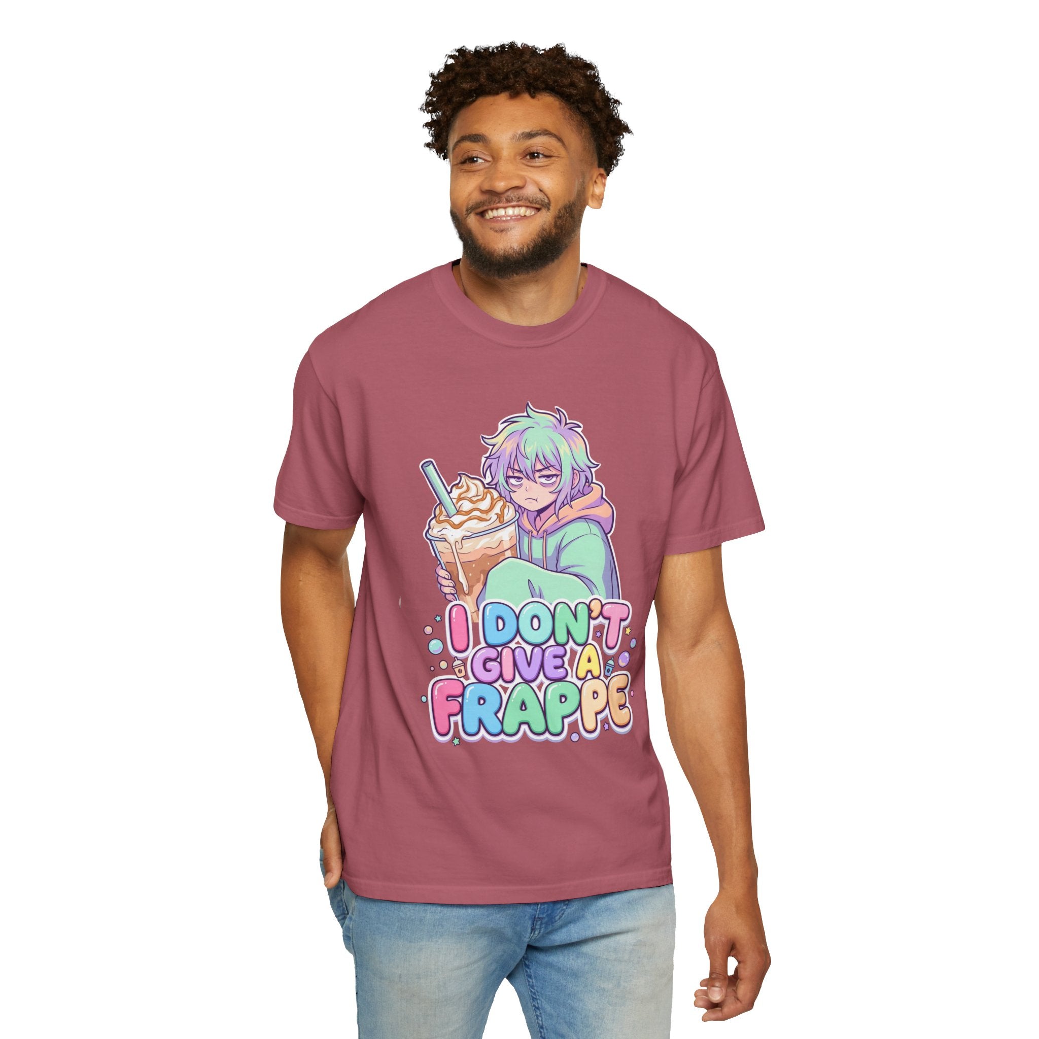 I Don't Give a Frappe Funny Anime Coffee T-Shirt/ kawaii Manga Graphic Tee
