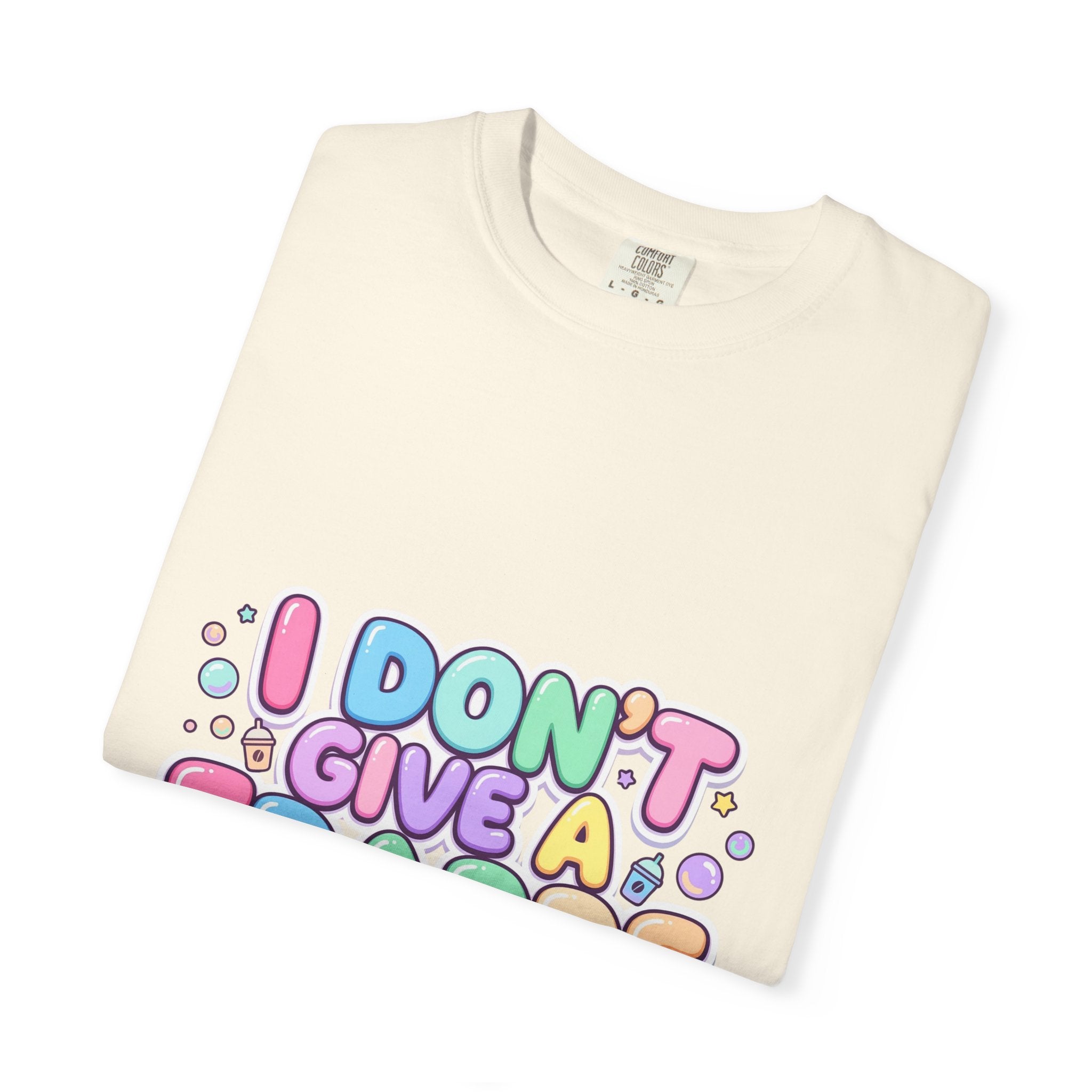 "I Don't Give a Frappe" Funny Kawaii Coffee T-Shirt | Pastel Manga Aesthetic