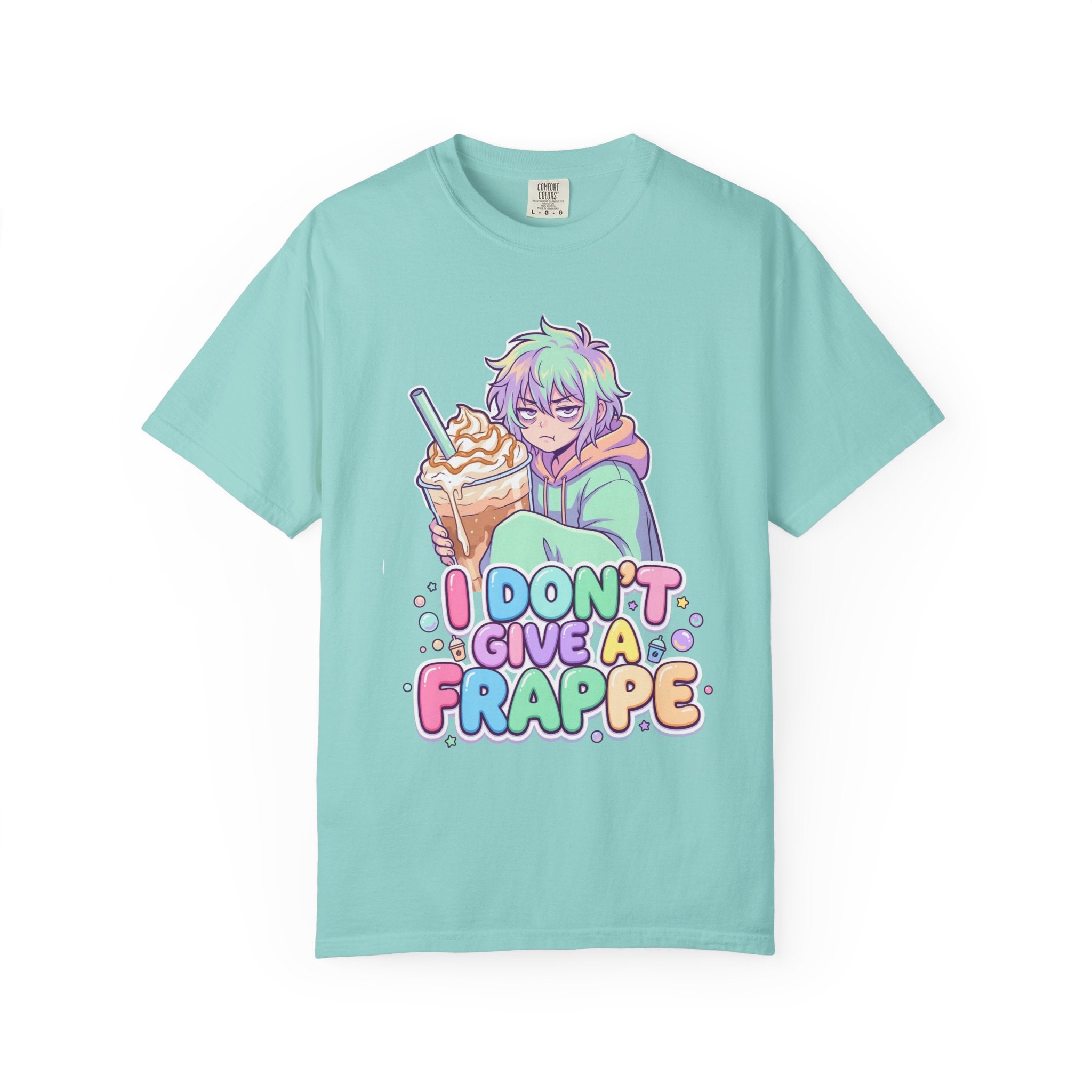 I Don't Give a Frappe Funny Anime Coffee T-Shirt/ kawaii Manga Graphic Tee