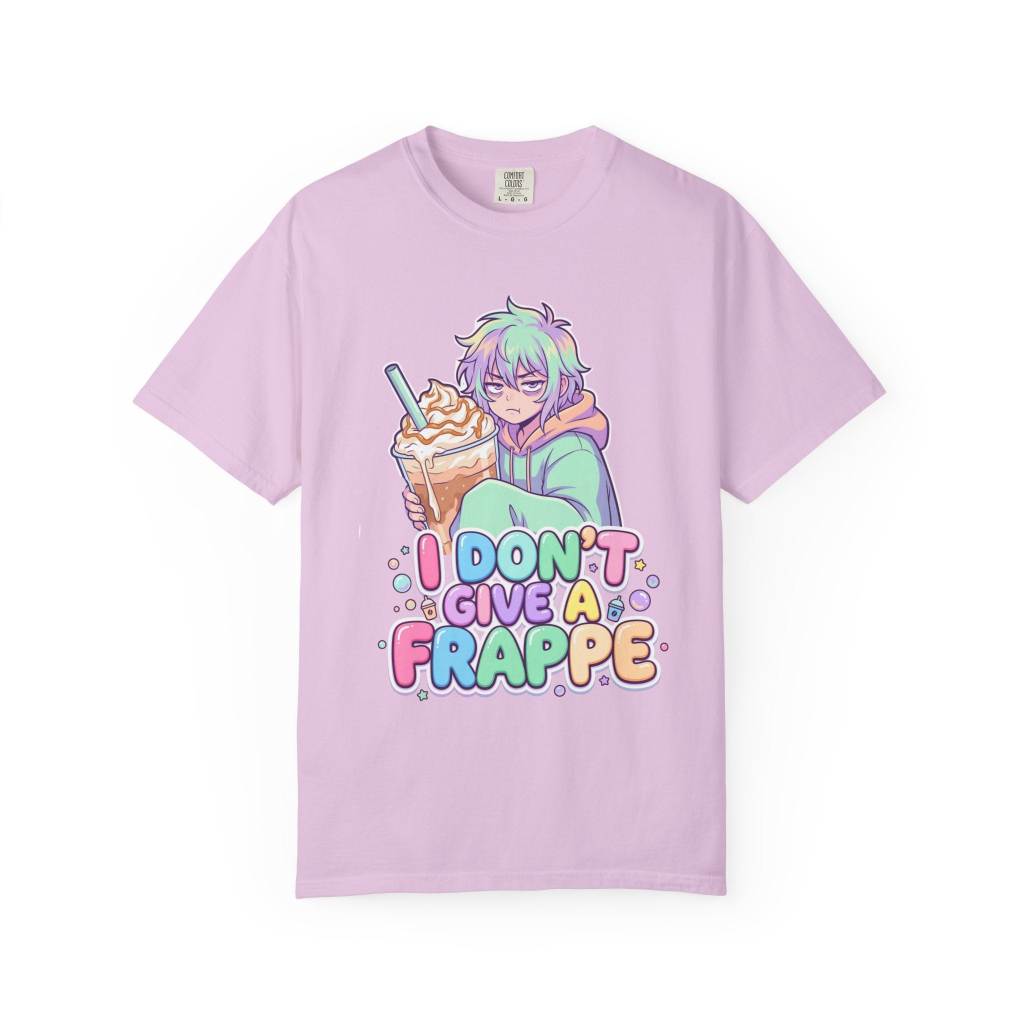 I Don't Give a Frappe Funny Anime Coffee T-Shirt/ kawaii Manga Graphic Tee