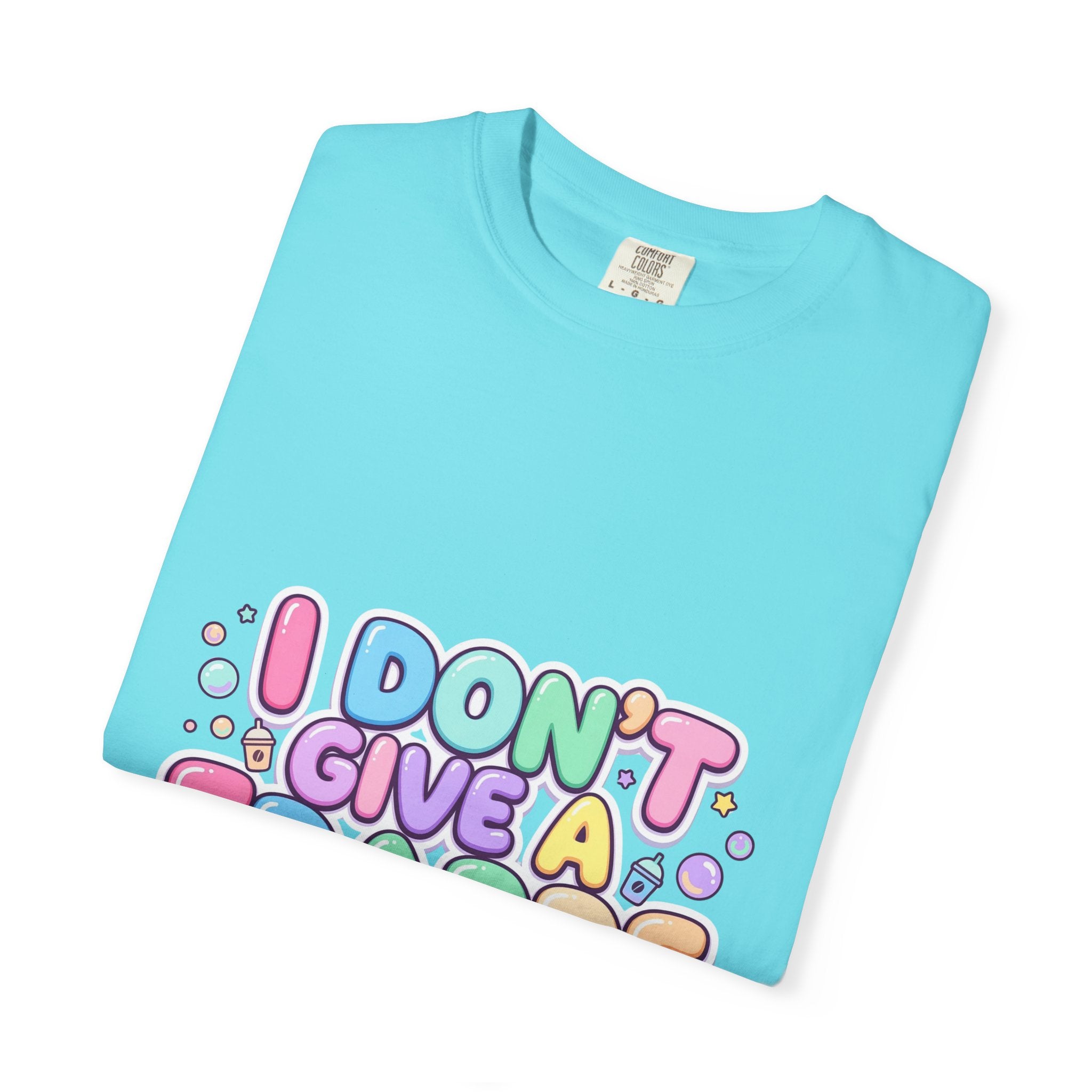 "I Don't Give a Frappe" Funny Kawaii Coffee T-Shirt | Pastel Manga Aesthetic