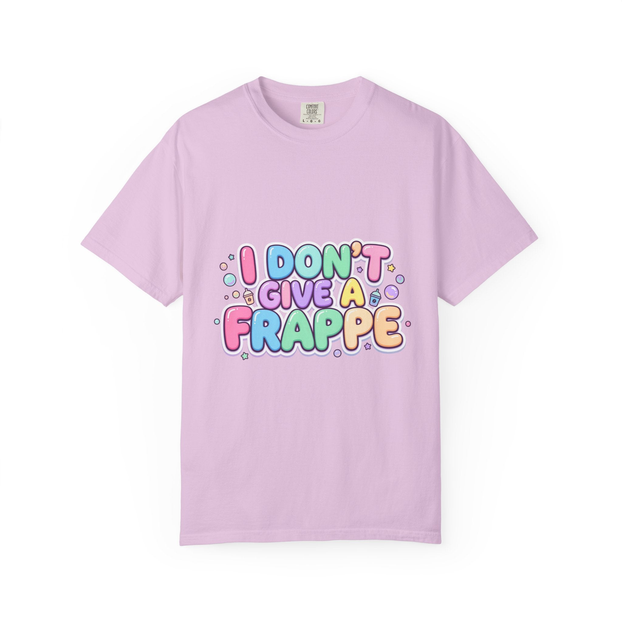 "I Don't Give a Frappe" Funny Kawaii Coffee T-Shirt | Pastel Manga Aesthetic