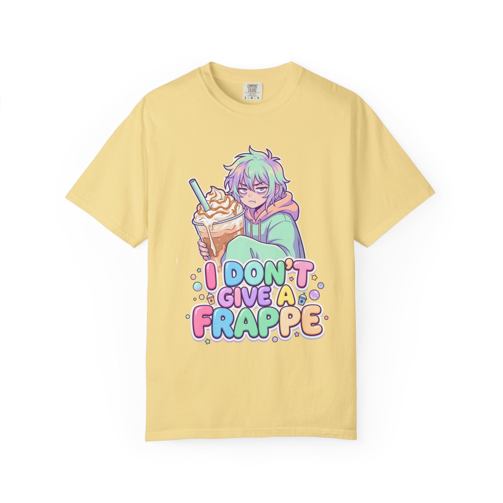 I Don't Give a Frappe Funny Anime Coffee T-Shirt/ kawaii Manga Graphic Tee