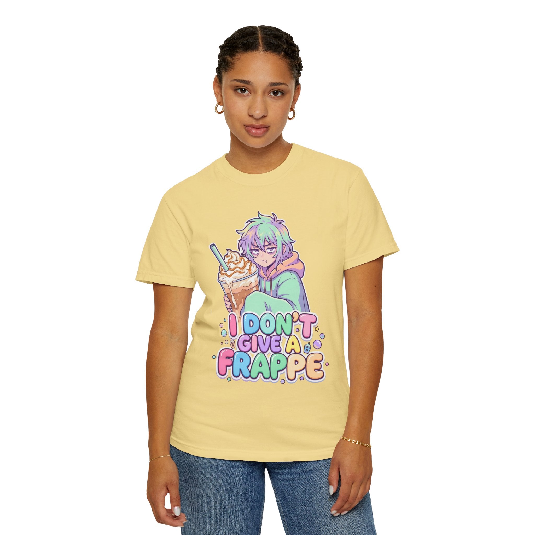 I Don't Give a Frappe Funny Anime Coffee T-Shirt/ kawaii Manga Graphic Tee