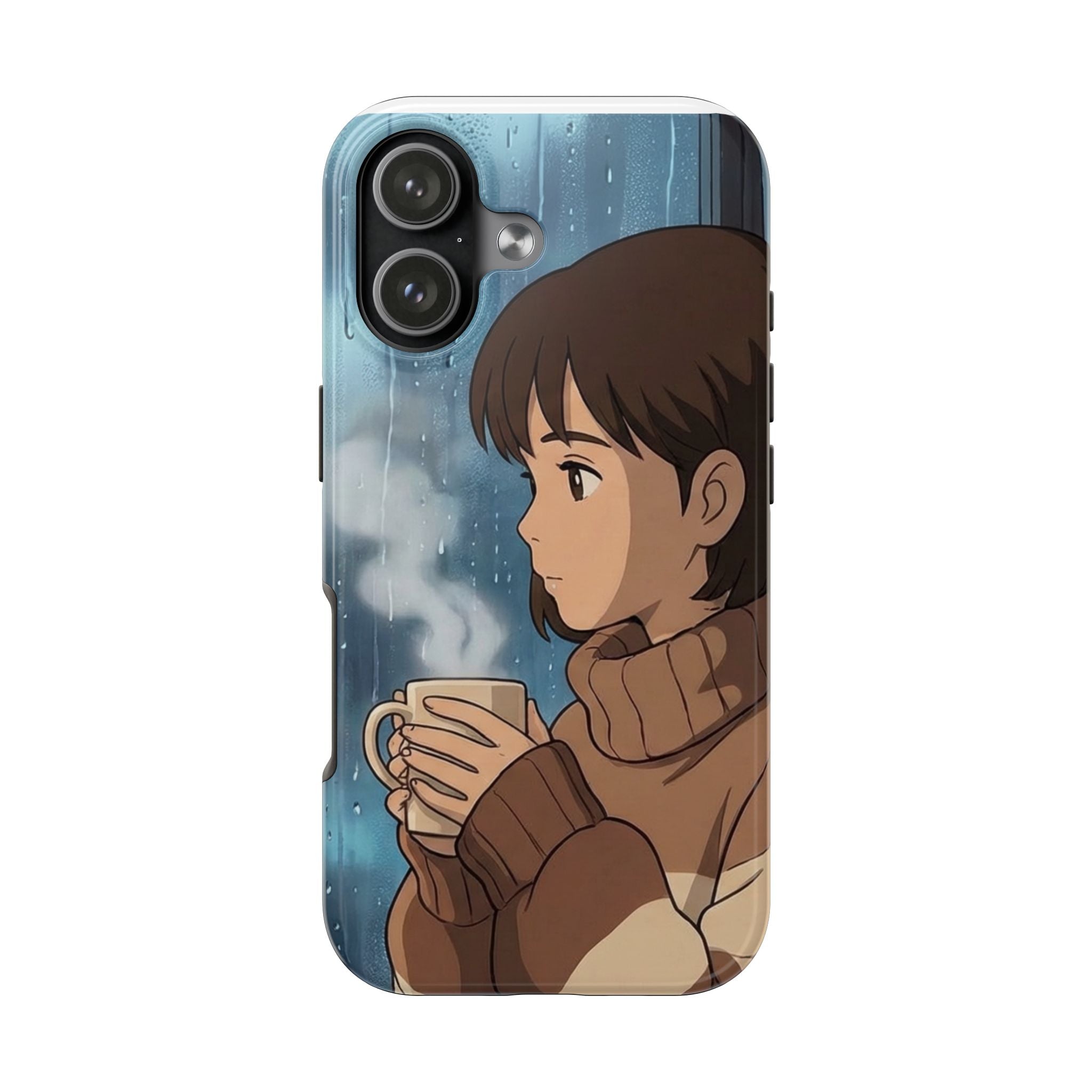 Rainy Day Lo-fi | Cozy Anime Coffee iPhone 17 Case | Aesthetic Manga Phone Cover