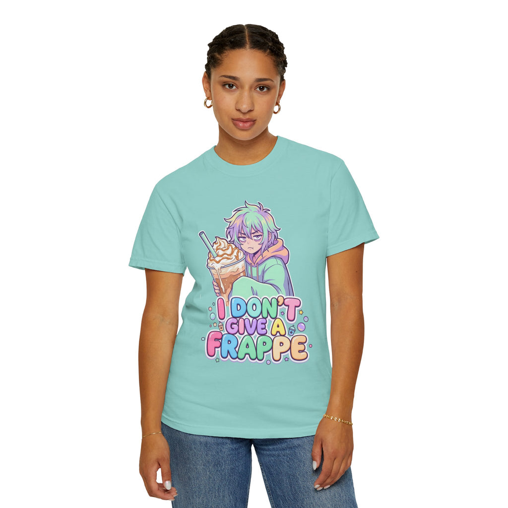 I Don't Give a Frappe Funny Anime Coffee T-Shirt/ kawaii Manga Graphic Tee