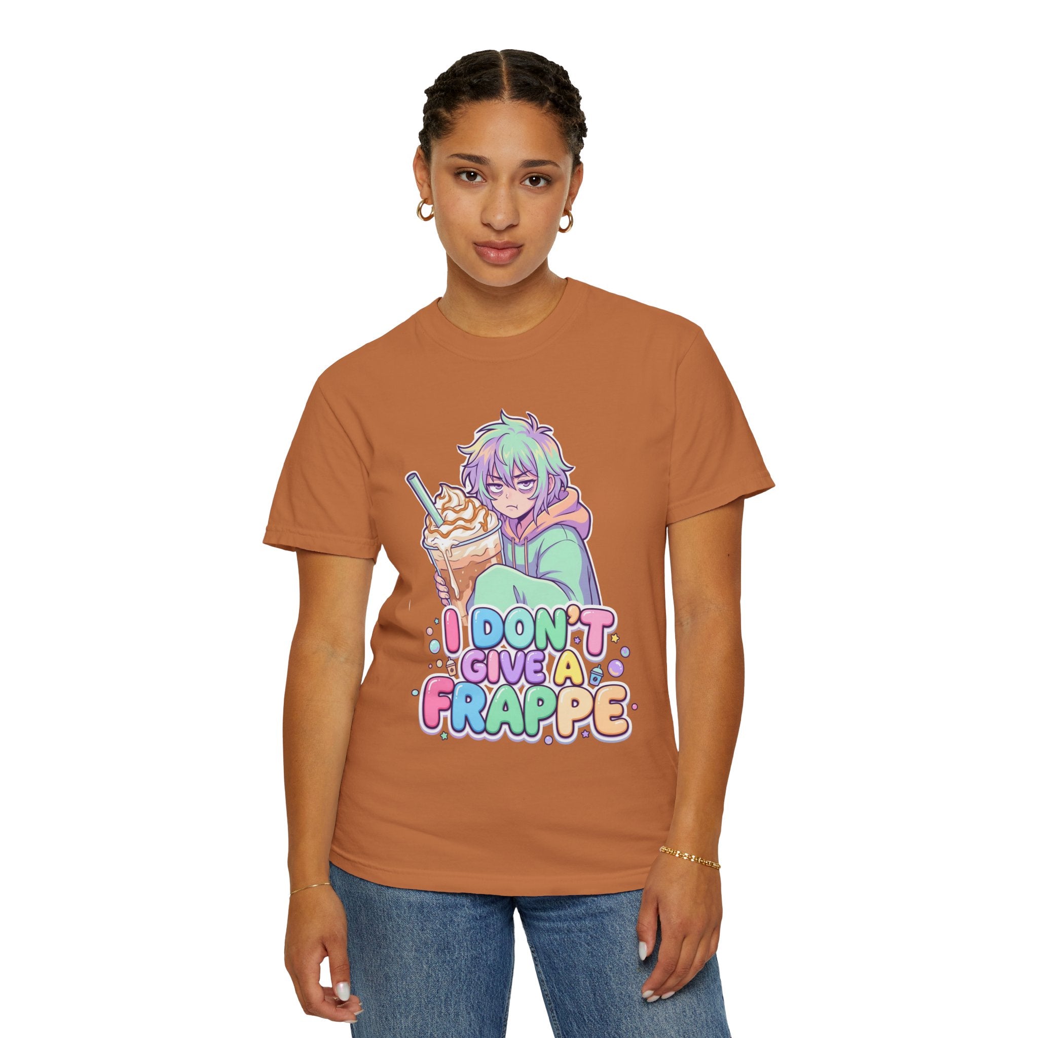 I Don't Give a Frappe Funny Anime Coffee T-Shirt/ kawaii Manga Graphic Tee